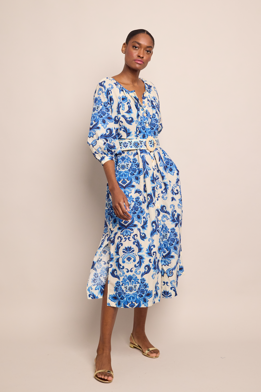 Simone Cover-Up Dress | Fiore Evening Blue