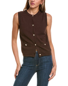 525 America | Womens | Chanel Style Vest Sweater | Brown