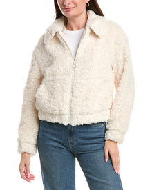 Michael Stars | Womens | Ziggy Shaggy Shearling Jacket | White