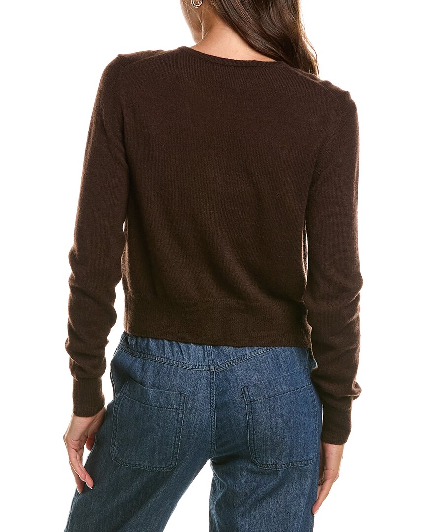 Forte Cashmere | Womens | Basic Cropped Button 100% Cashmere Cardigan | Brown