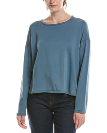 EILEEN FISHER | Womens | Cropped Boxy Top | Blue