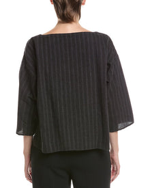 EILEEN FISHER | Womens | Bateau Neck Box Top | Black