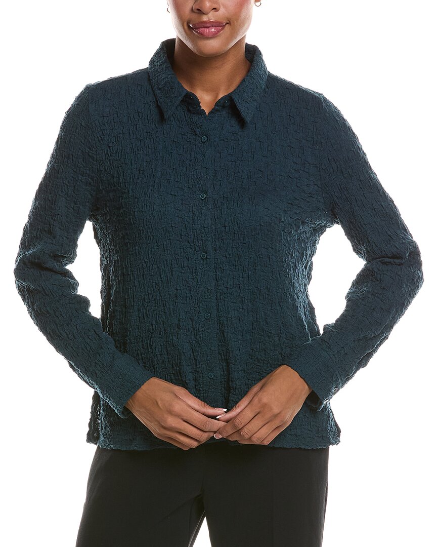 EILEEN FISHER | Womens | Classic Collar Shirt | Green