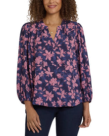 NYDJ | Womens | Popover Blouse | White Multi