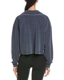 Sweaty Betty | Womens | Sand Wash Crop Henley Sweatshirt | Navy
