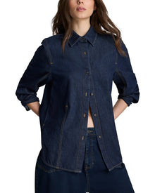 Kenneth Cole | Womens | Button Down Stitched Shirt | Blue