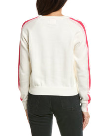 Brodie Cashmere | Womens | Varsity Crewneck Cashmere-Blend Sweater | White