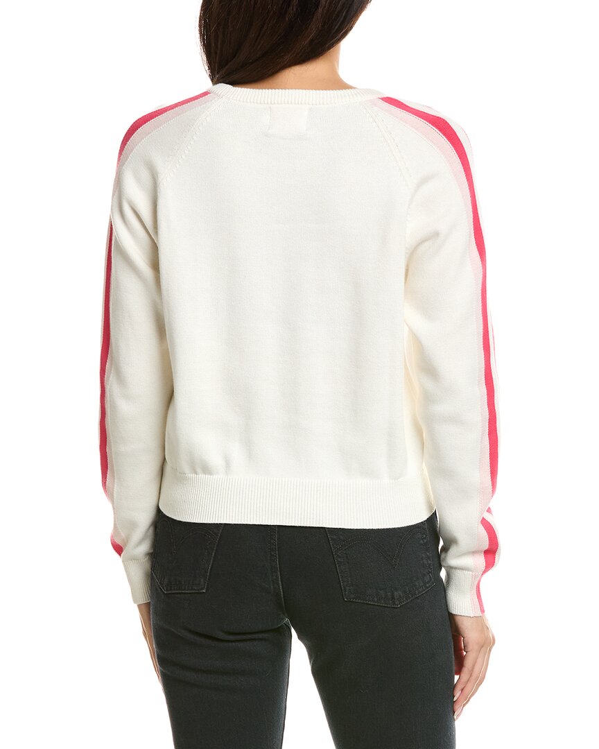 Brodie Cashmere | Womens | Varsity Crewneck Cashmere-Blend Sweater | White