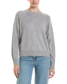 Forte Cashmere | Womens | Rib Trim 100% Cashmere Sweatshirt | Gray