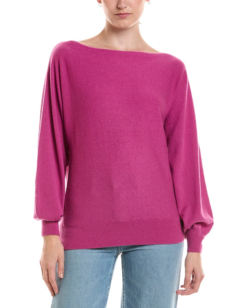 Forte Cashmere | Womens | Off The Shoulder Dolman Sleeve 100% Cashmere Sweater | Pink