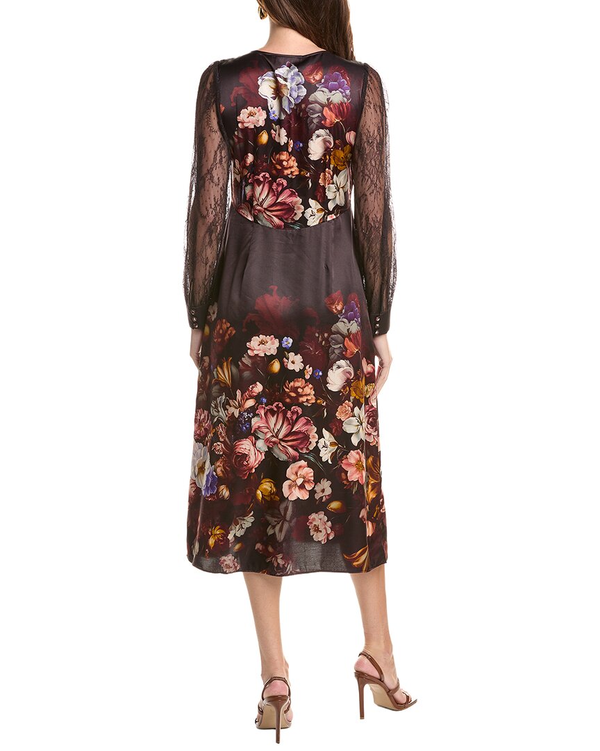 Johnny Was | Womens | Micaela Silk-Blend Midi Dress | Brown