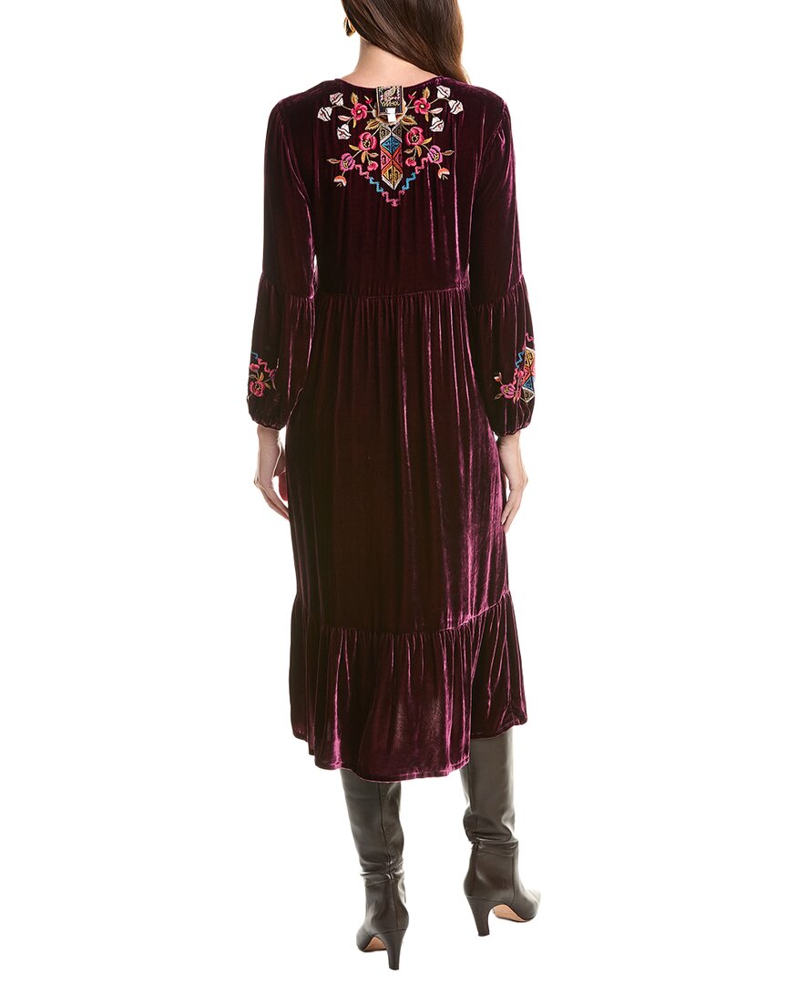 Johnny Was | Womens | Velvet Bishop Sleeve Silk-Blend Maxi Dress | Purple