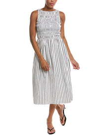 Madewell | Womens | Boatneck Smocked Midi Dress | White