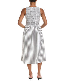 Madewell | Womens | Boatneck Smocked Midi Dress | White