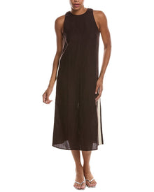 Madewell | Womens | The Elena Linen Midi Dress | Brown