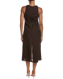 Madewell | Womens | The Elena Linen Midi Dress | Brown