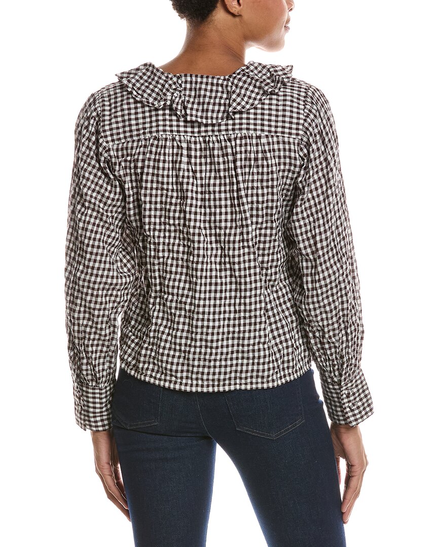 Madewell | Womens | Ruffled Pintuck Top | Brown