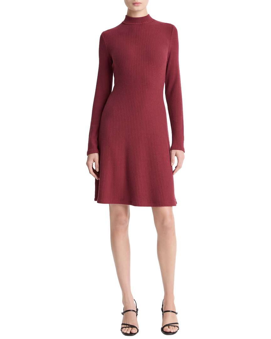 Vince | Womens | Cozy Rib Mock Neck Dress | Red