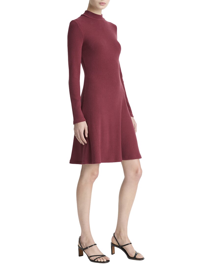Vince | Womens | Cozy Rib Mock Neck Dress | Red