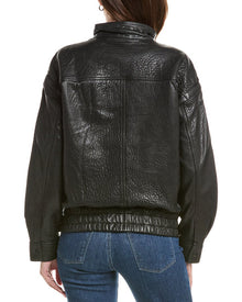 Bardot | Womens | Oversized Leather Jacket | Black