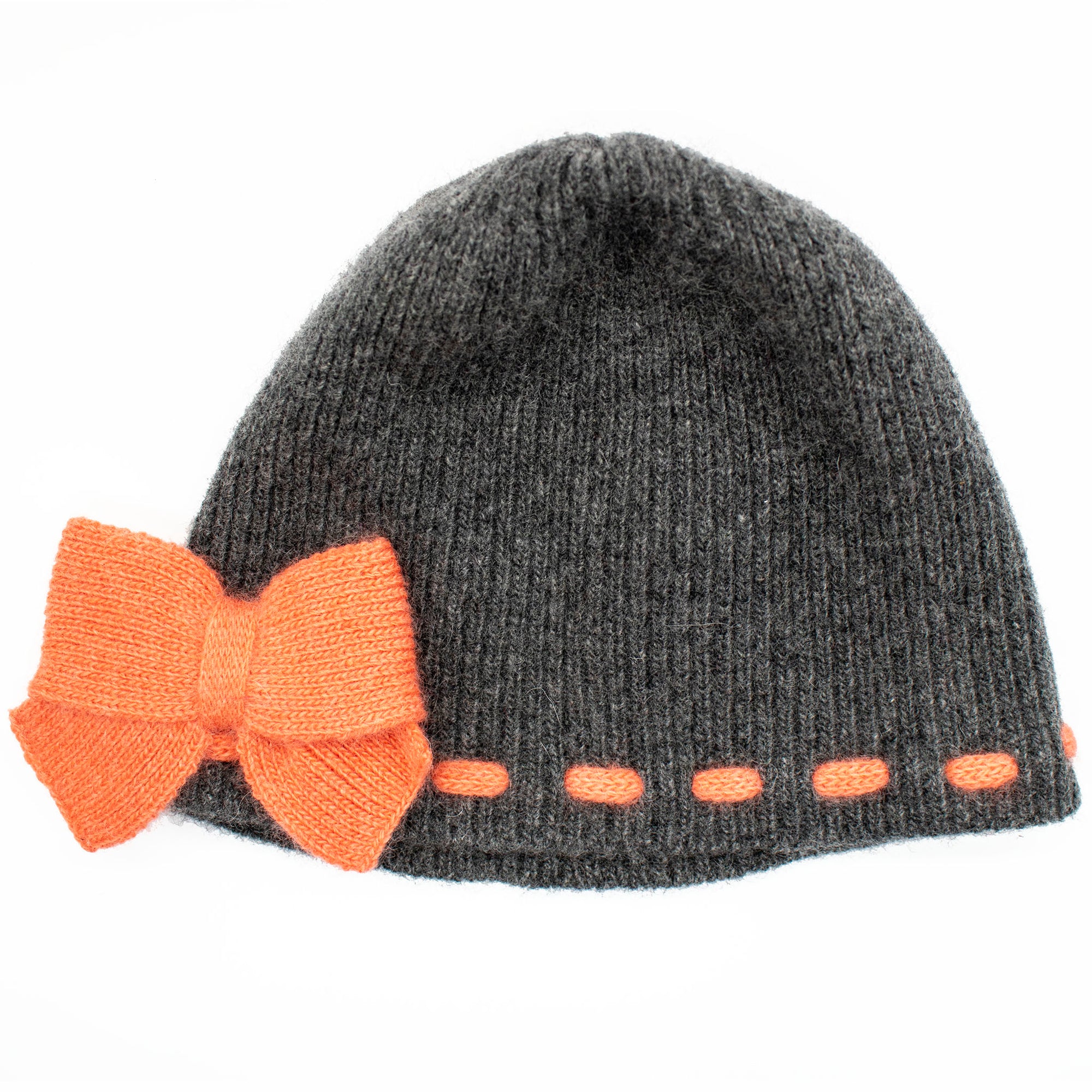 Kids | Beanie Hat with Bow | Dark Grey