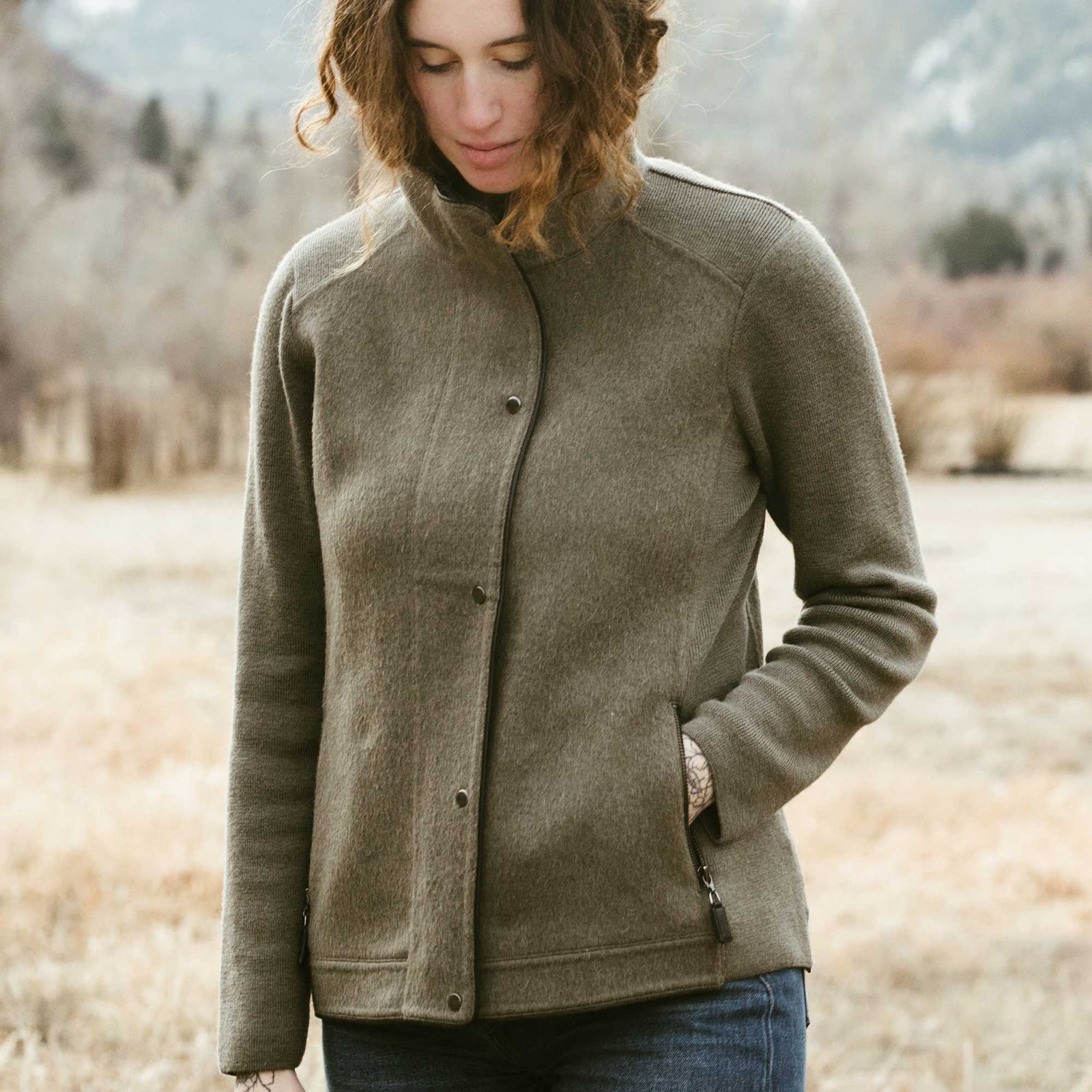 Gia Jacket | Moss/Dark Grey