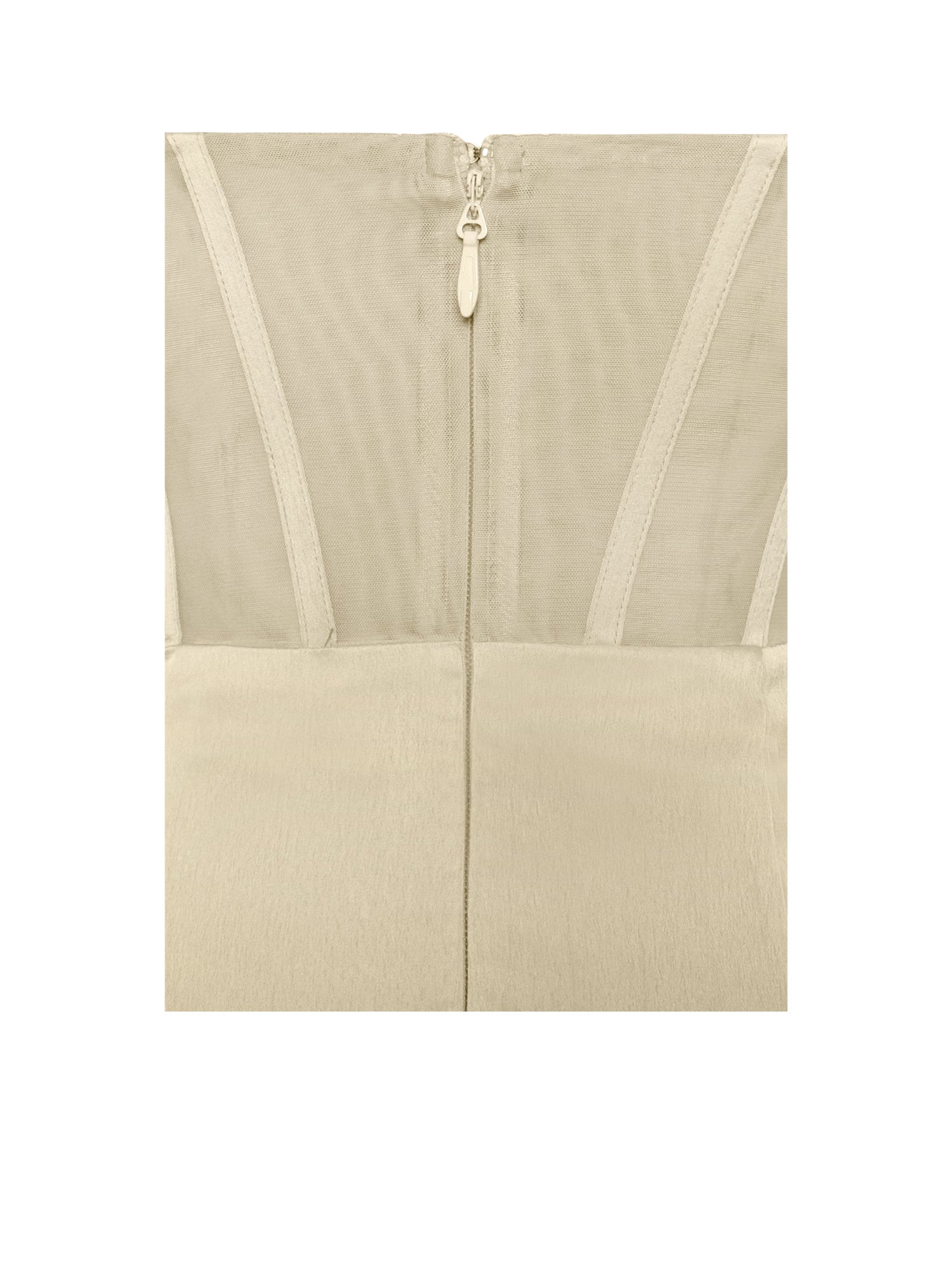 Prisa High Slit Satin Corset Gown | Egg White