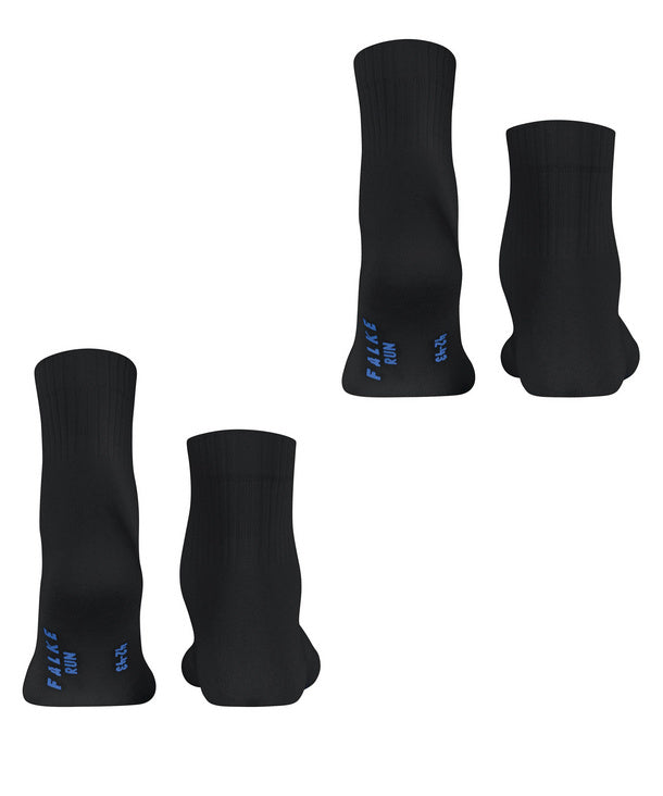 Unisex | Run Rib 2-Bundle Short Socks | Black