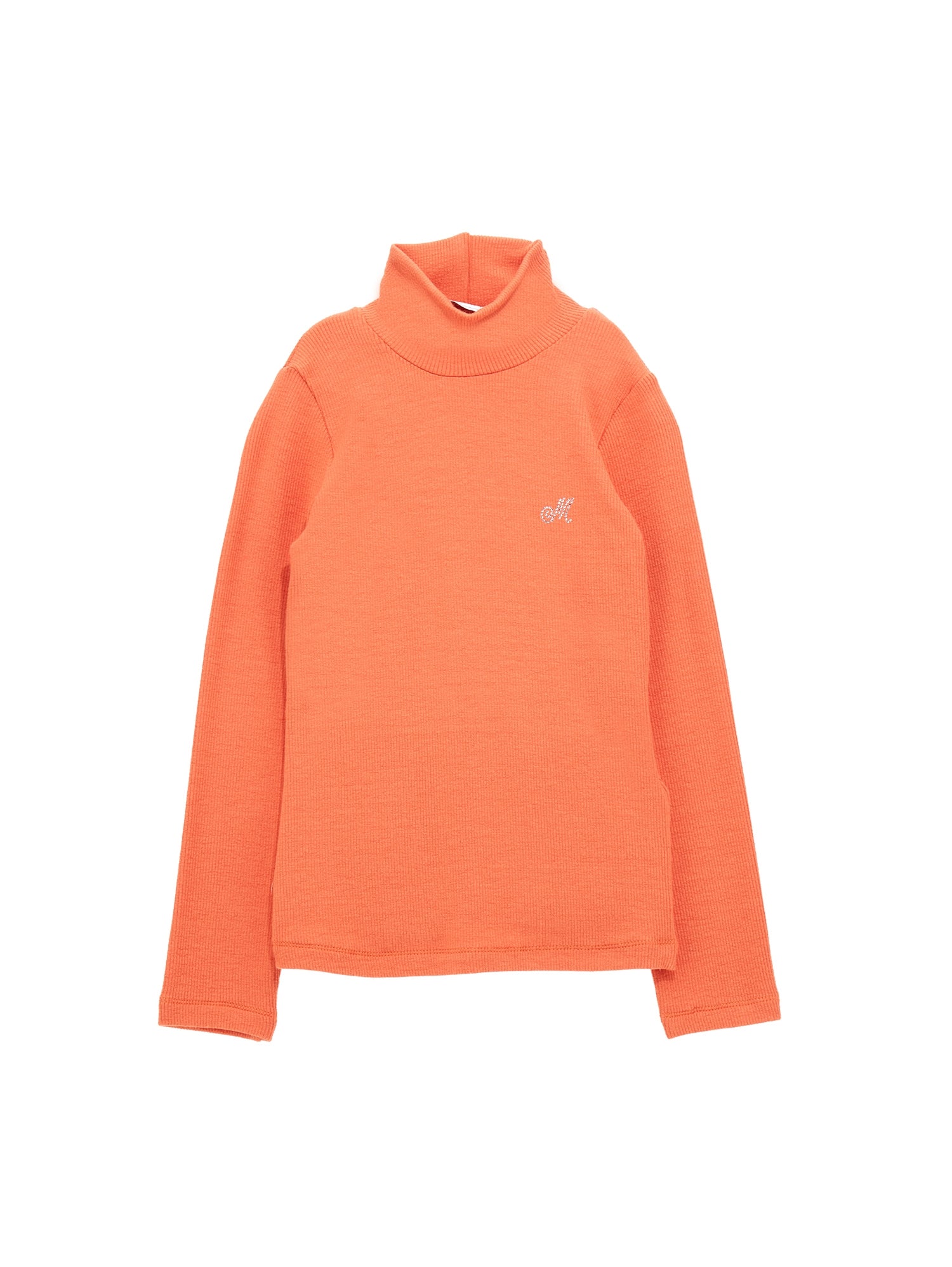 Girls | Ribbed Viscose  Turtleneck | Orange