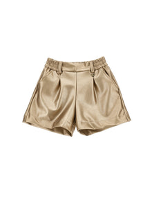 Girls | Coated Fabric Shorts | Gold