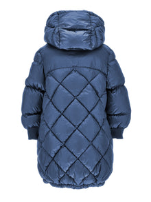 Girls | Long Padded Satin-Style Jacket | Ocean