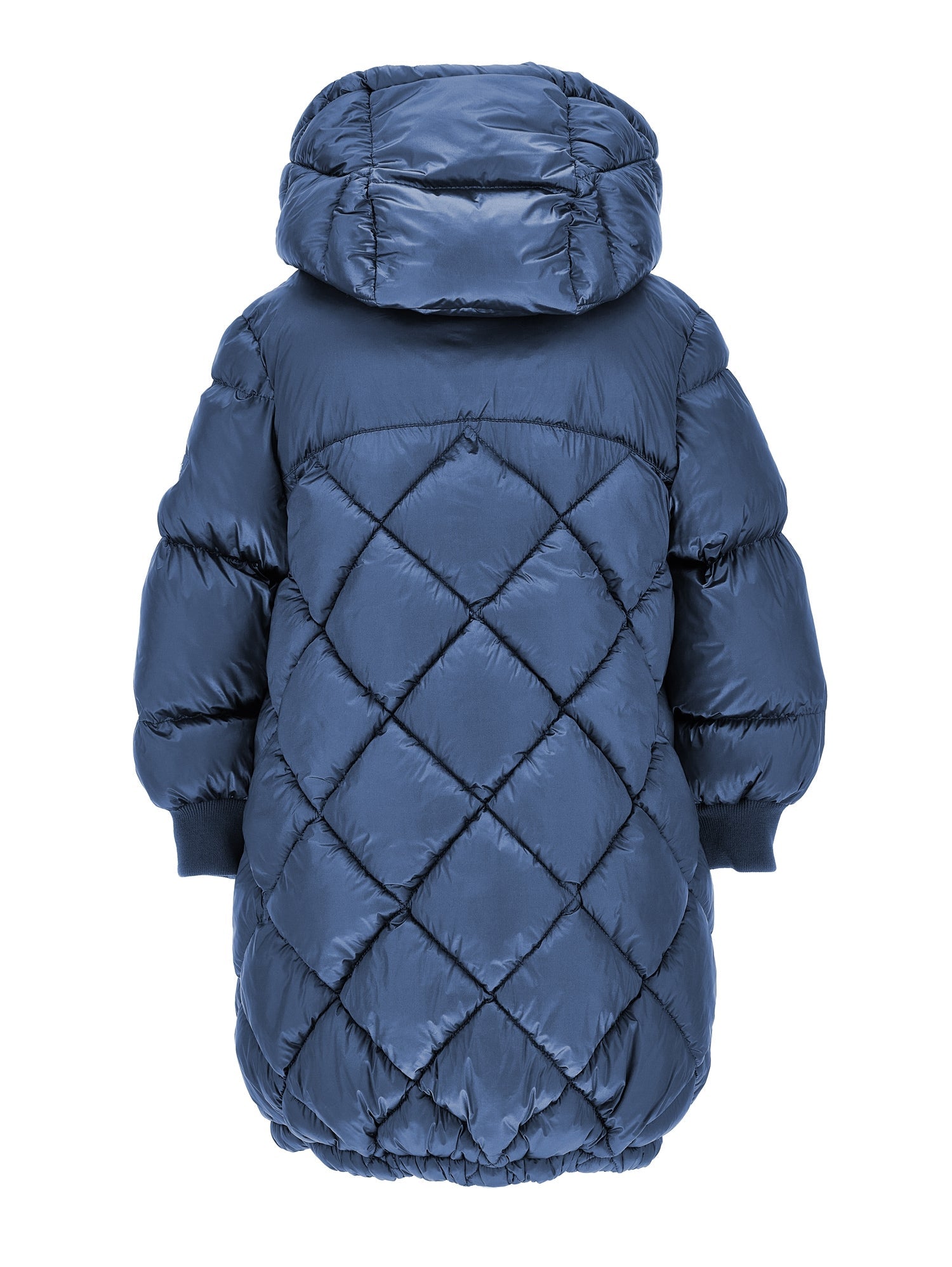 Girls | Long Padded Satin-Style Jacket | Ocean