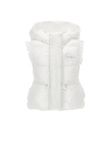 Girls | Lightweight Padded Hooded Vest | White