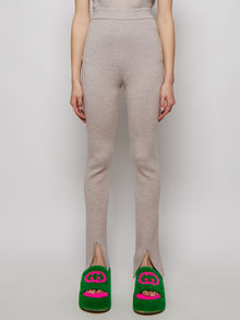 Magda Butrym | Fitted Knit Trousers | Beige
