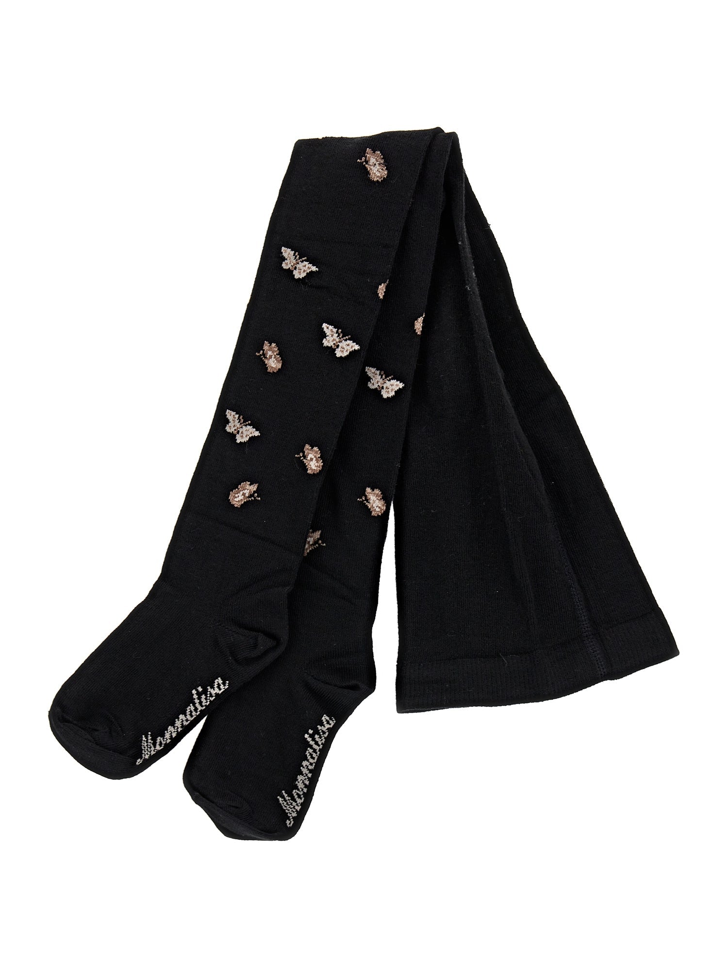 Girls | Pink Panther Warm Cotton Tights | Black