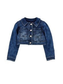 Girls | Daffy Duck Denim Jacket | Stone Denim Blue