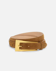 No. 10 Belt | Caramel Suede/Gold