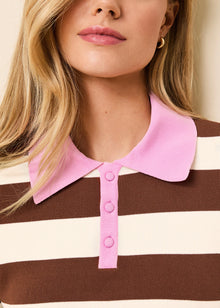 Debra Top Coconut / Bon Bon / Brule - Solid & Striped
