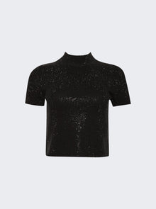 Women | alexanderwang | Hotfix Crystal Mock Neck Tee | Black