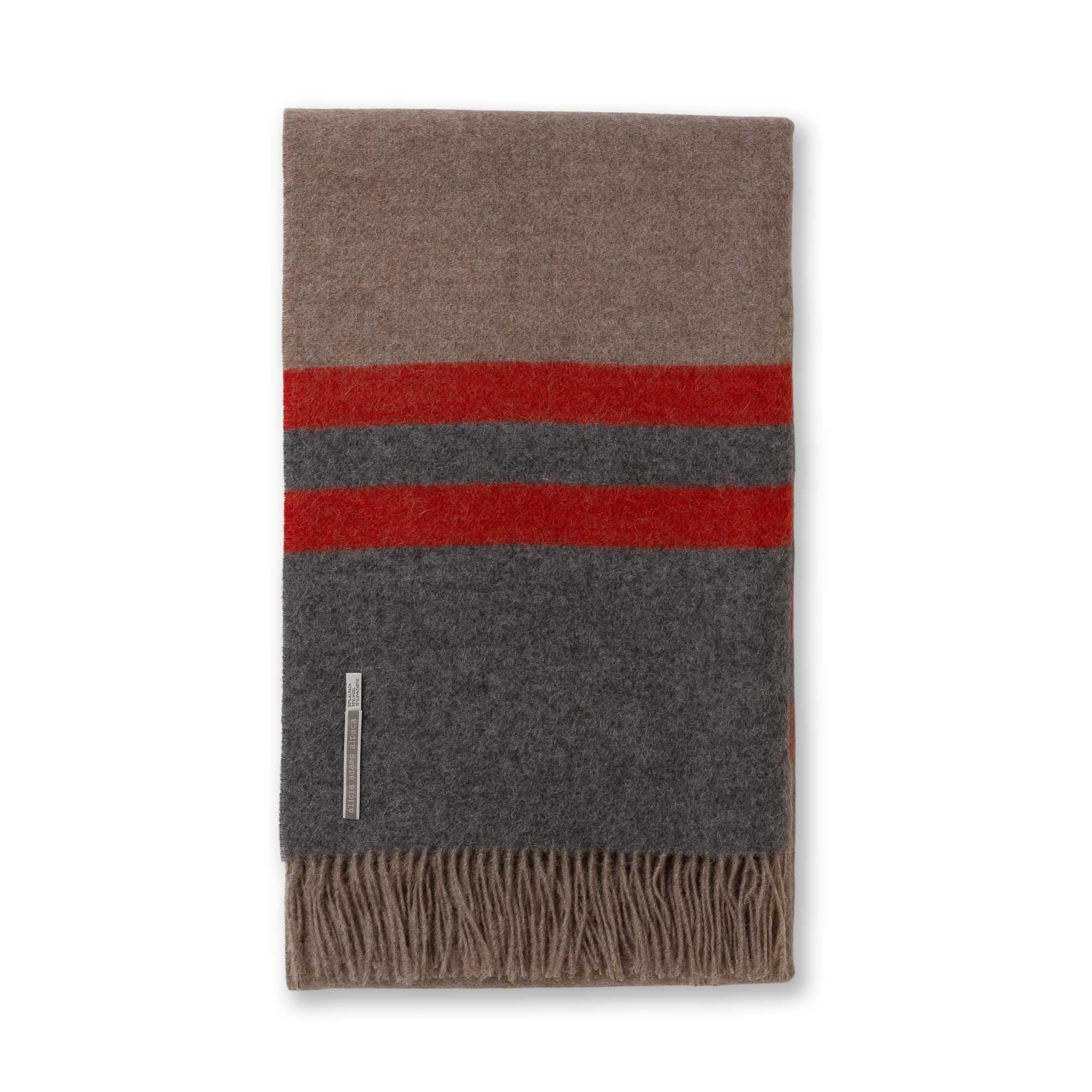 Canyon Throw | Taupe / Dark Grey / Paprika