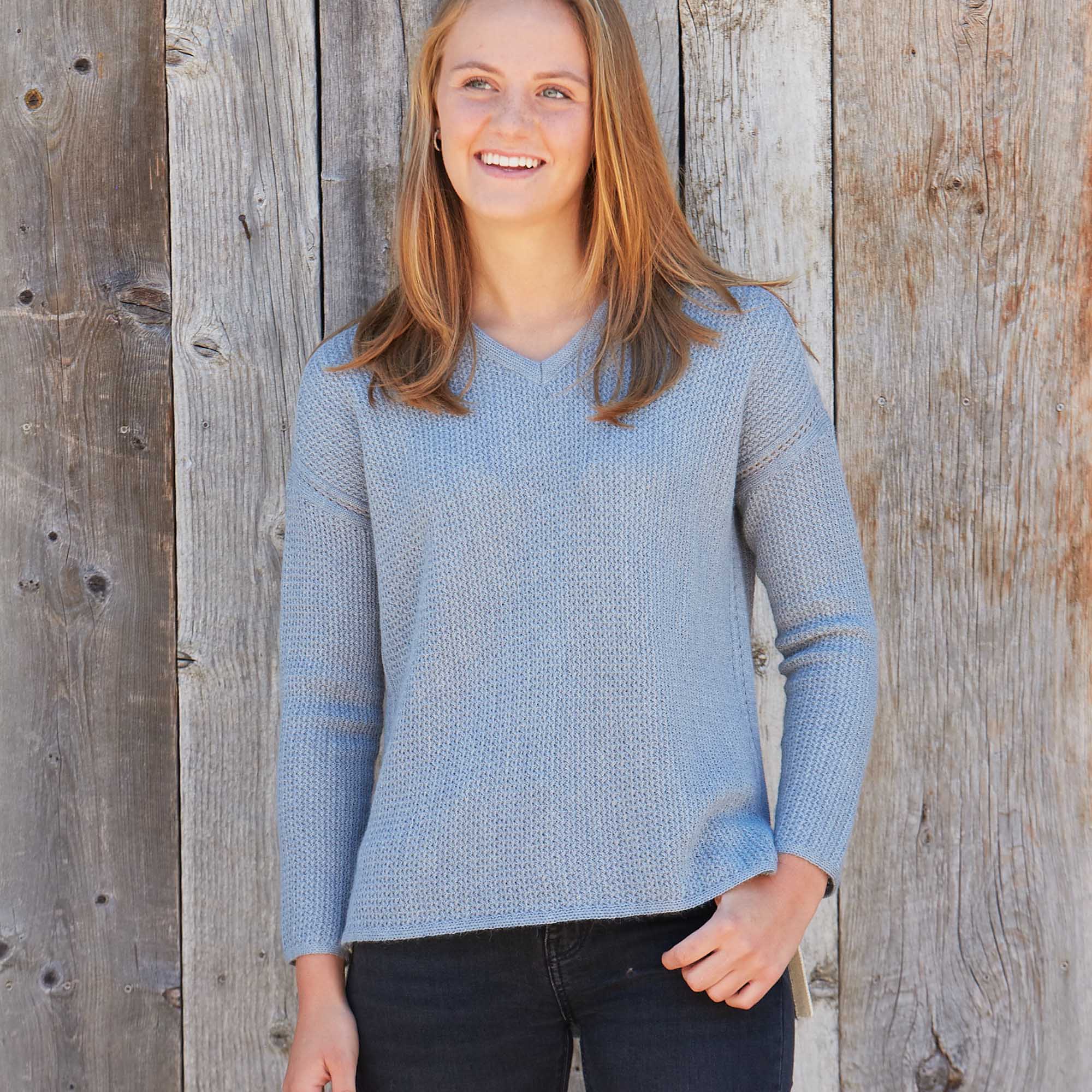 Zoe Sweater | Chambray/Ivory