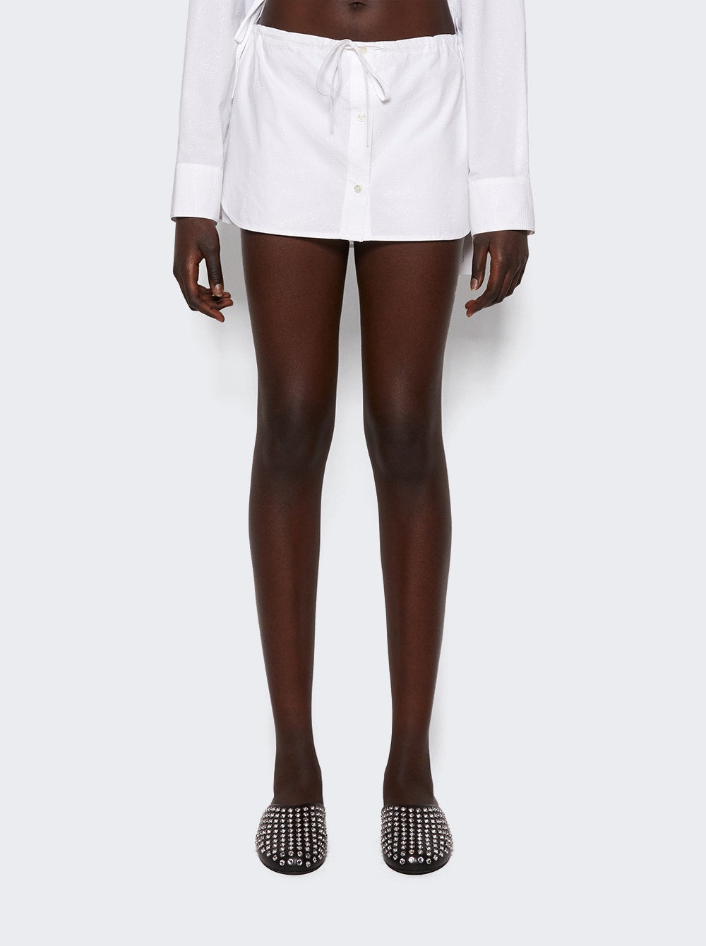 Women | alexanderwang | Drawstring Mini Skort | White
