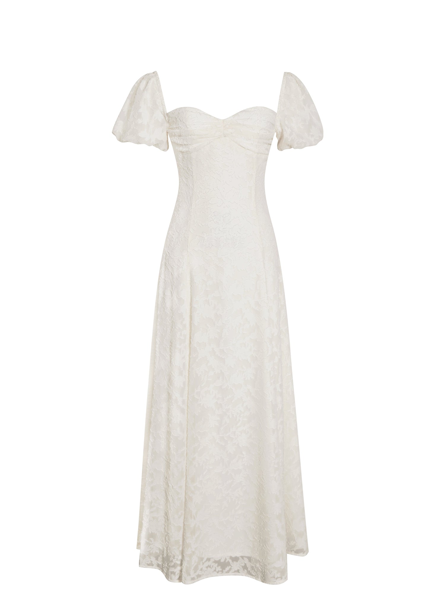 Pandora Bubble Sleeve Backless Maxi Dress | White