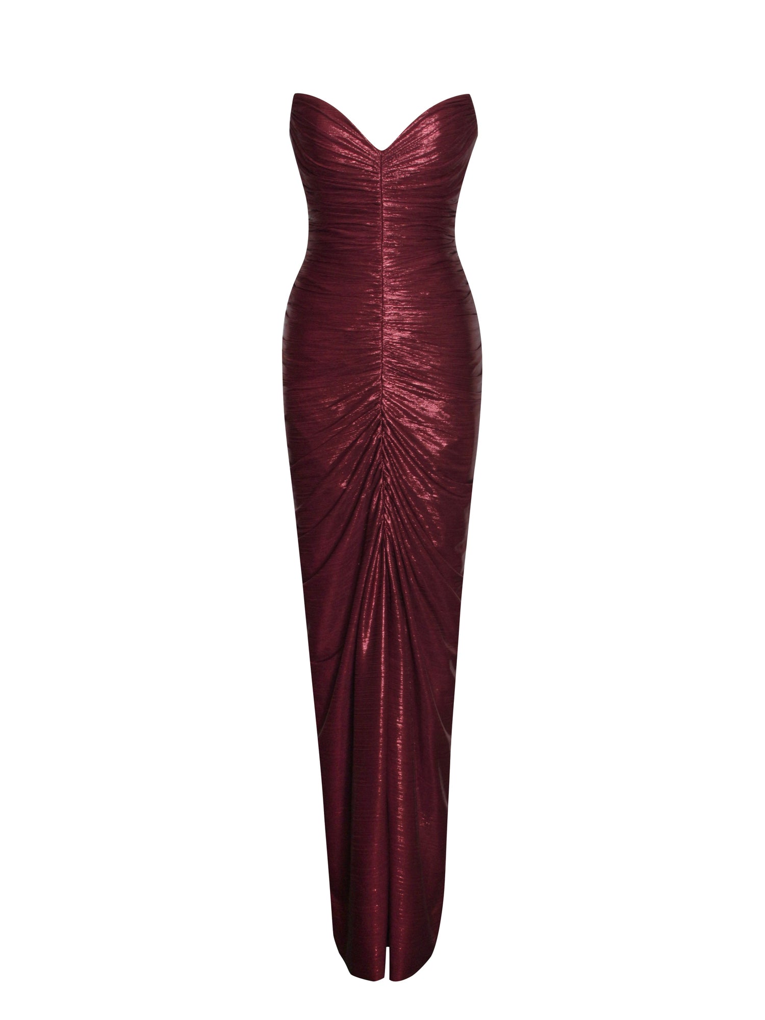 Sable Ruched Glitter Mermaid Gown | Burgundy