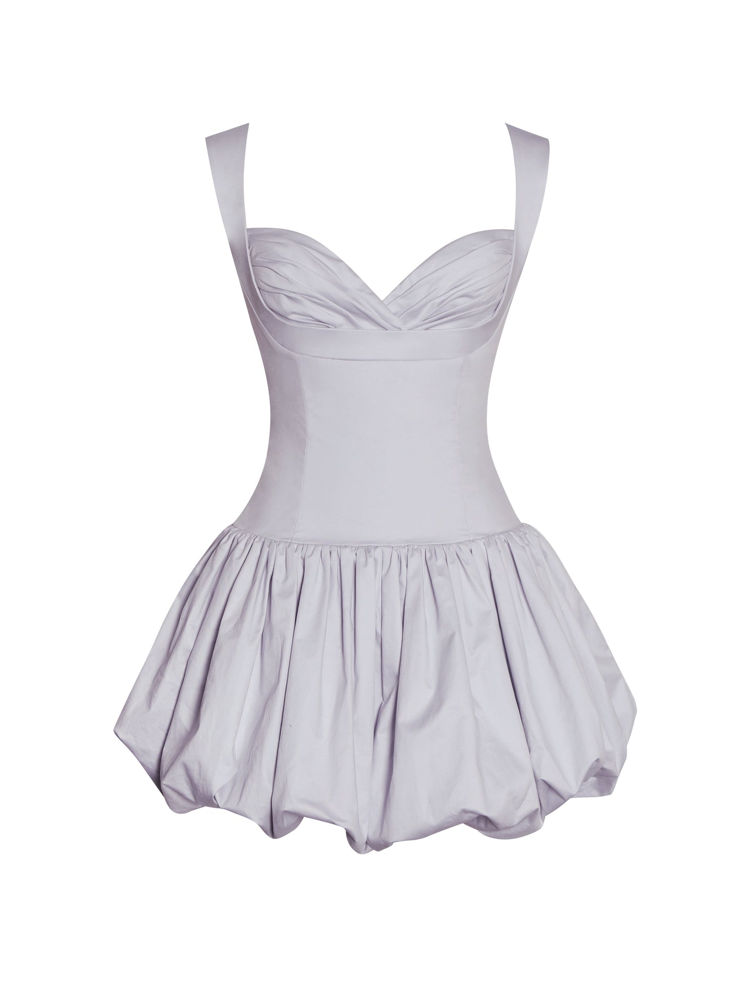 Zada Pleated Breast Bubble Hem Mini Dress | Grey