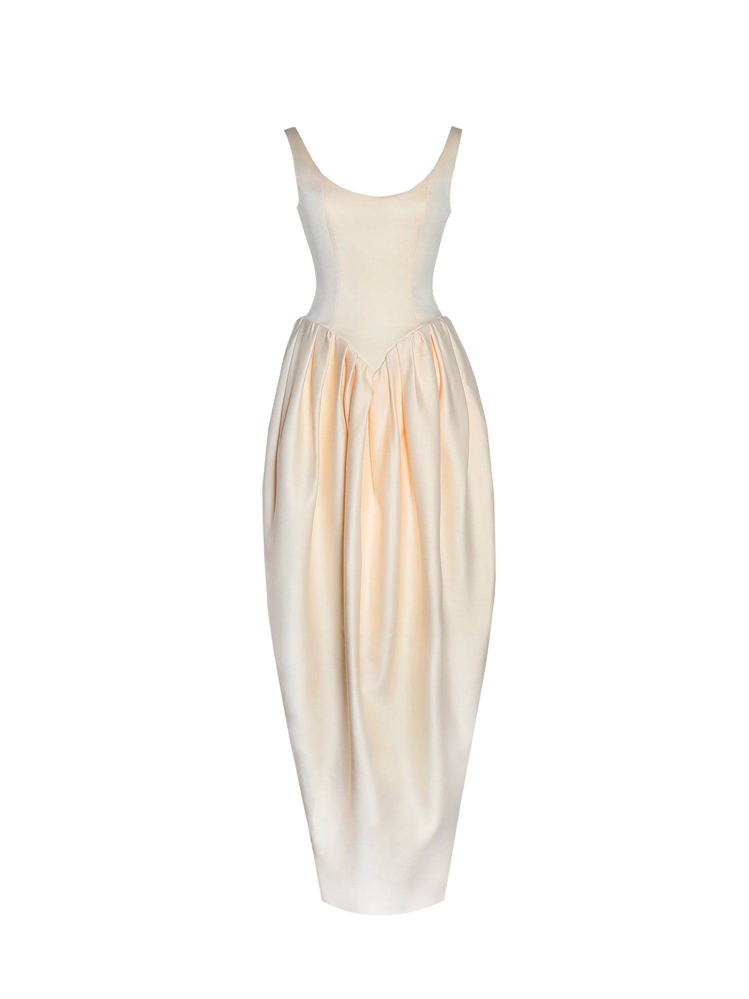 Udana Drop Waist Tulip Gown | Butter Yellow