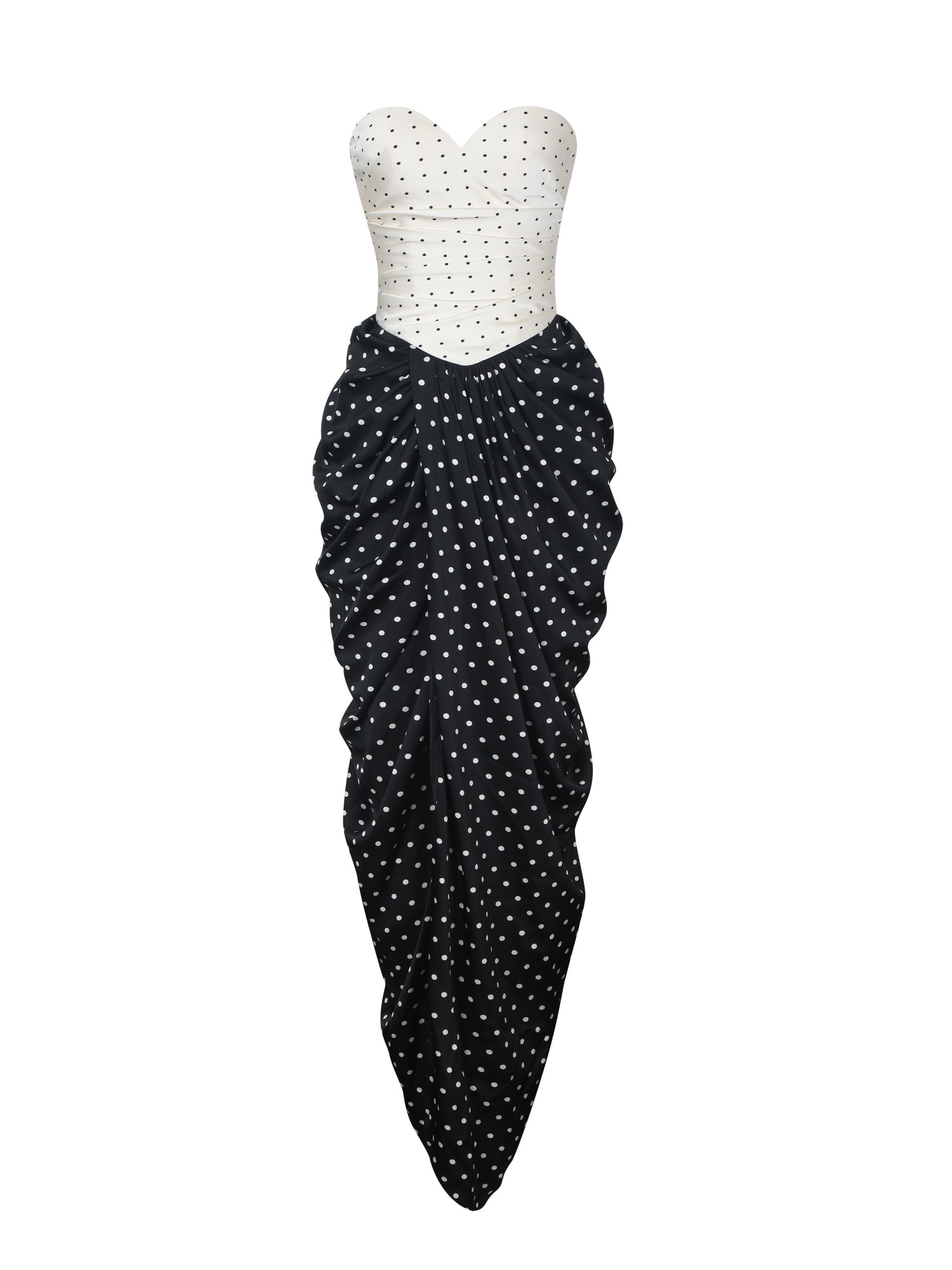 Tamryn Sweetheart Maxi Dress | Black and White Polka Dot