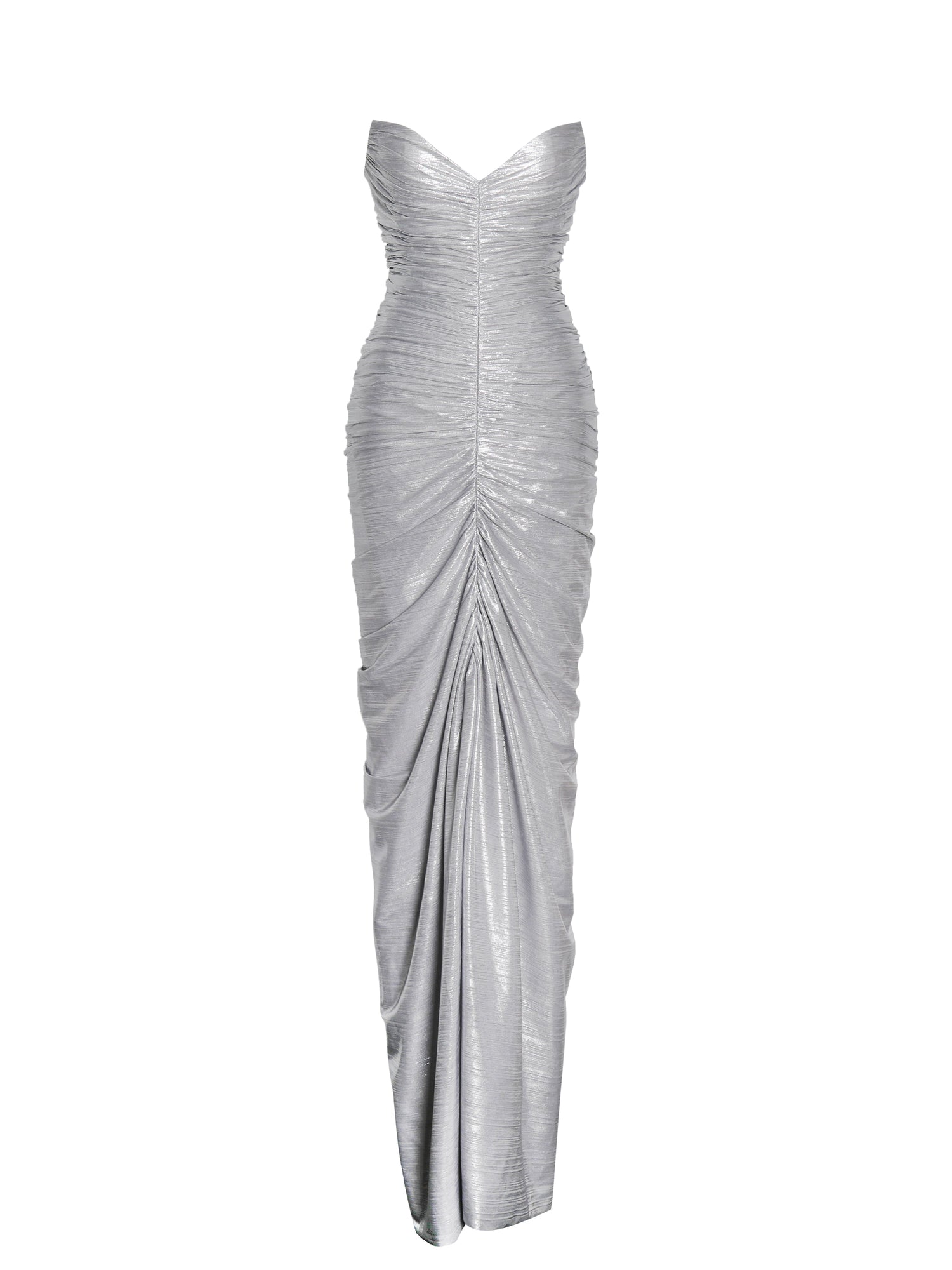 Sable Ruched Glitter Mermaid Gown | Silver