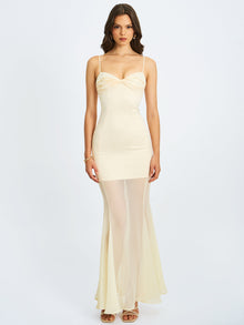 Zayne Ruch Breast Chiffon Mermaid Maxi Dress | Butter Yellow
