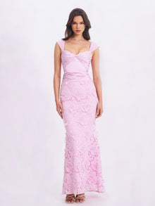 Floral Lace Mermaid Gown | Dahlia Pink